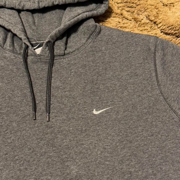 Vintage Y2K Nike Small Logo Hoodie Grey XXLarge - Picture 2 of 5